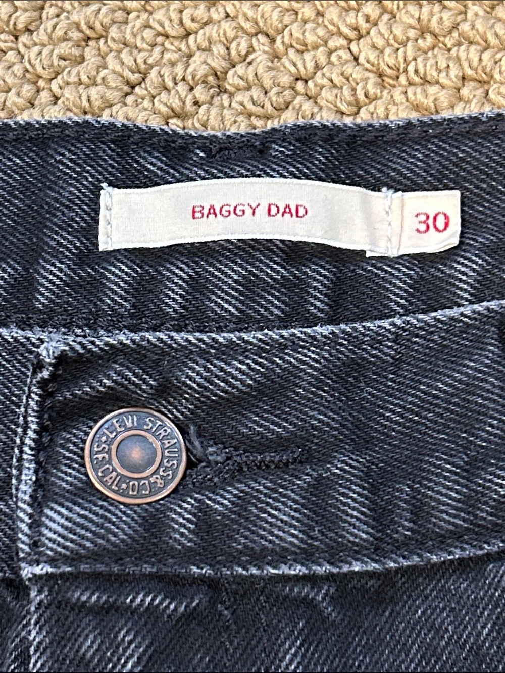 Levi's Baggy Dad Jeans in Shrink Up Black size 30 Grunge 90s Streetwear - Picture 6 of 16
